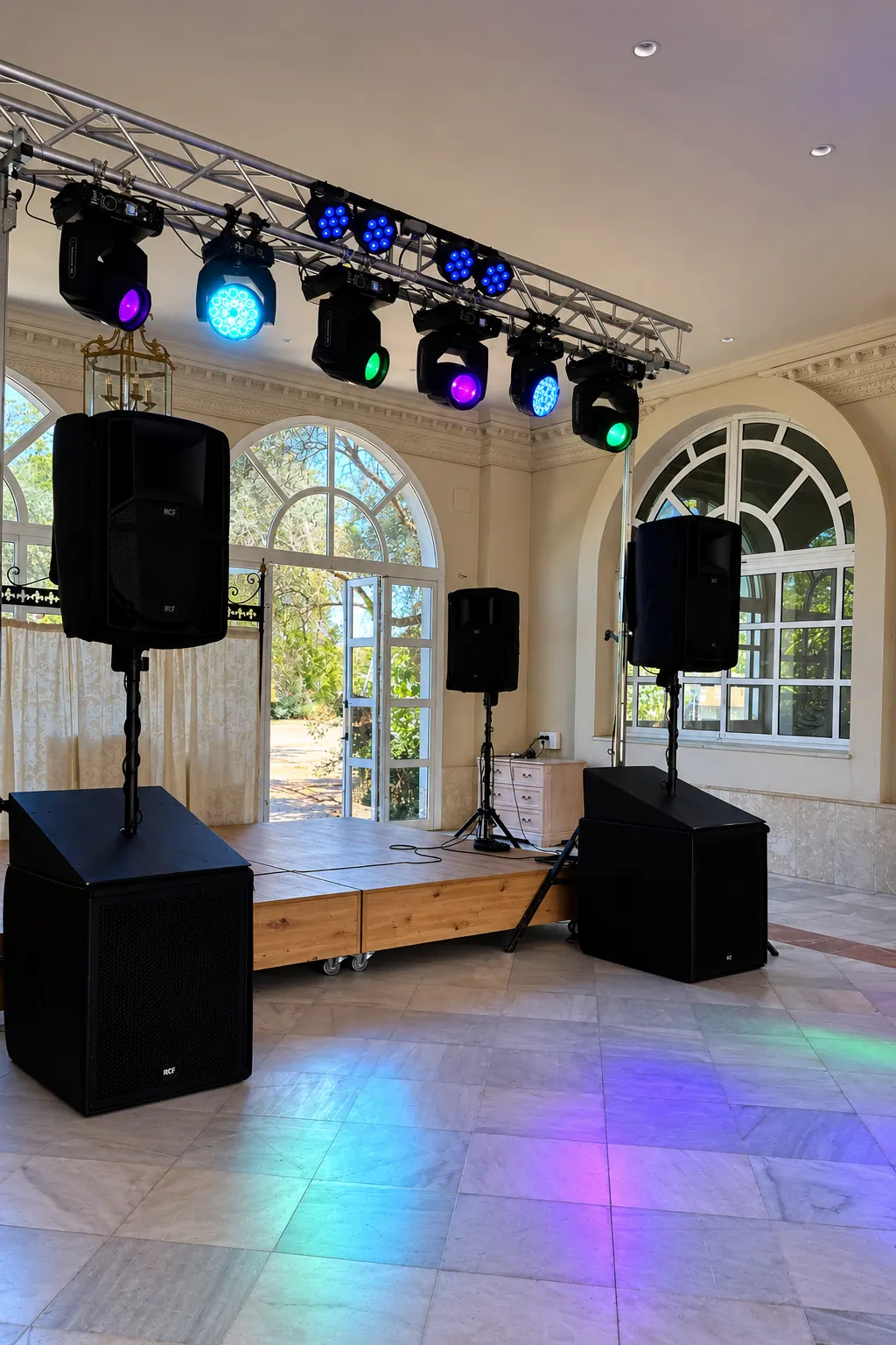 Montaje con luces
