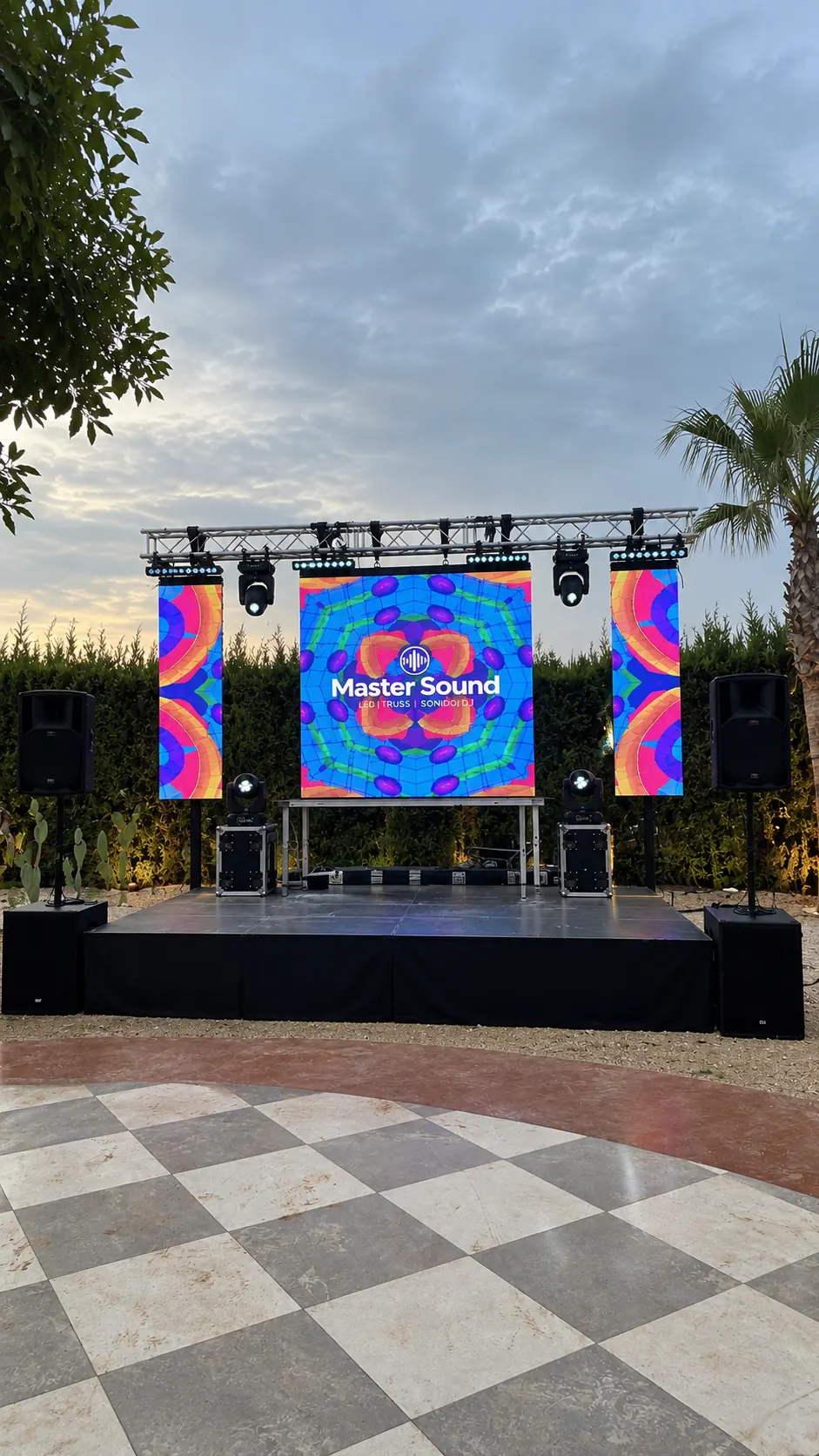 Pantalla LED en un montaje exterior